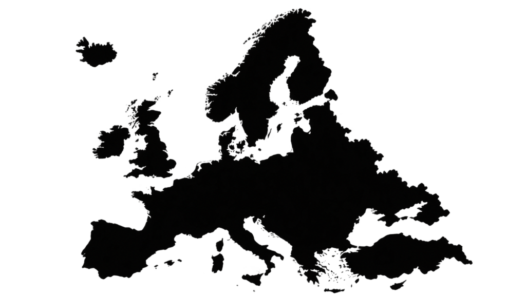 europe silhouette map cutout
